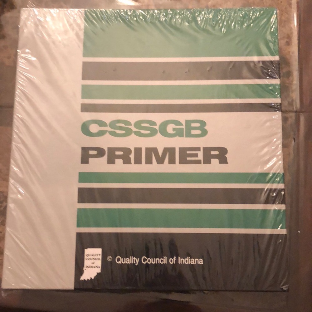 CSSGB Primer Six Sigma Green Belt Primer study binder quality NEW NWT Six sigma
